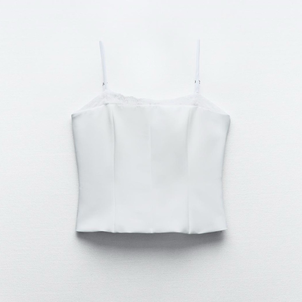 Zara White Lace Corset Tank